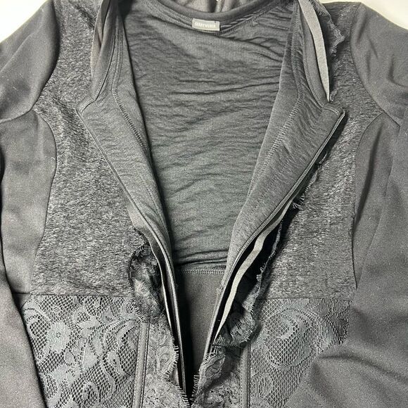 Gerry Weber Lace Black Strip Full zip jacket blazer size XL - Picture 13 of 16